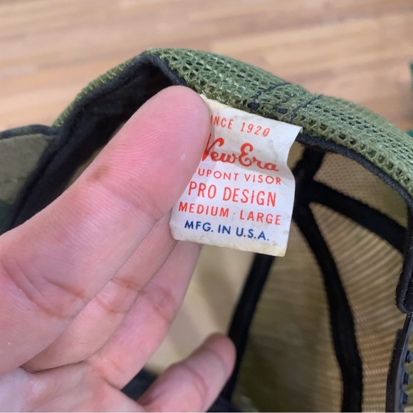 Vintage Lufkin Tools Camouflage Mesh Back Trucker Hat New Era Pro Design - Picture 7 of 8